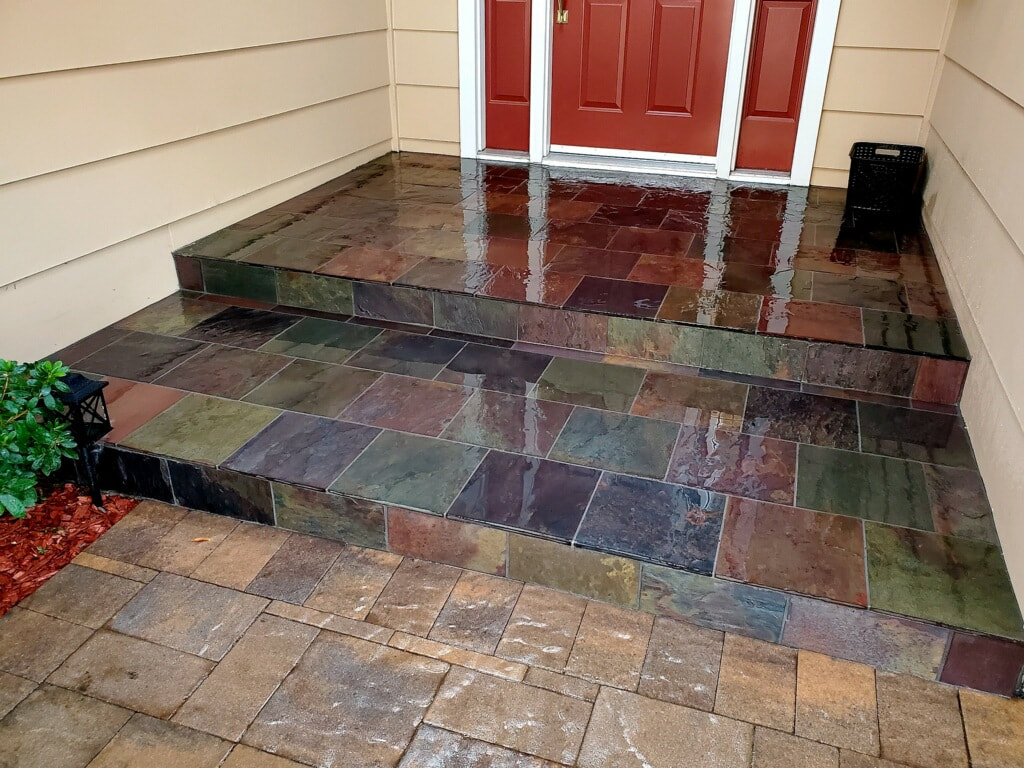 slate tile over existing old front porch