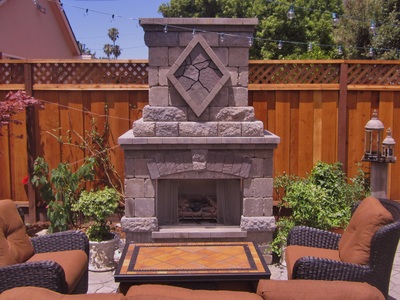 custom built fireplace in san jose by landscape solutions